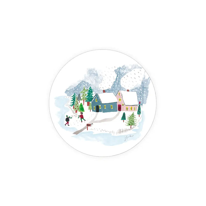 Winter Houses Seedlings Coaster