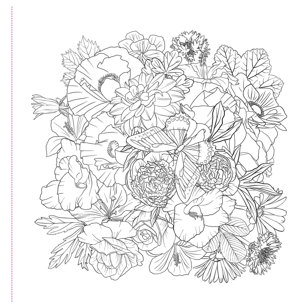 Wildflowers Adult Coloring Book
