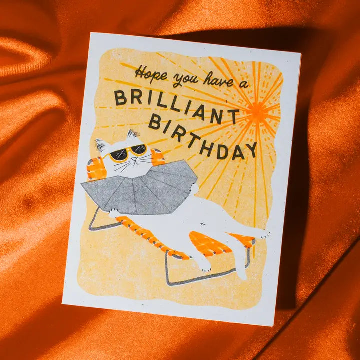 Brilliant Birthday - Risograph Card