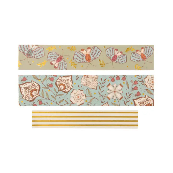 Washi Tape Set of 3 - Blue English Garden