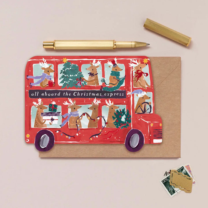 Reindeer Bus Christmas Card | Holiday Cards | Christmas 2026