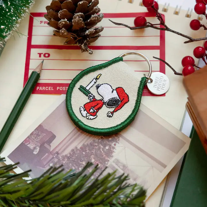 Patch Keychain - Christmas Cozy Night Snoopy