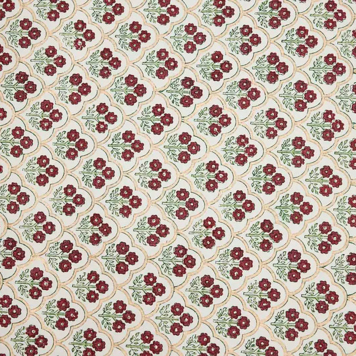Hand Block Printed Gift Wrap Sheets - Trellis Cherry (Roll)