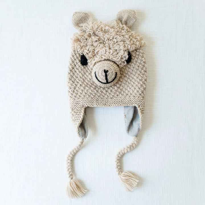 Kids Knitted Animal Hat - Alpaca