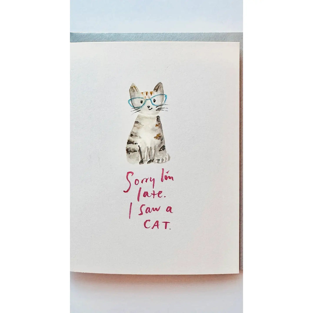 I Saw A Cat Belated Birthday Card