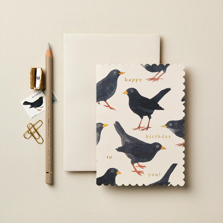 Blackbird Happy Birthday To You Card