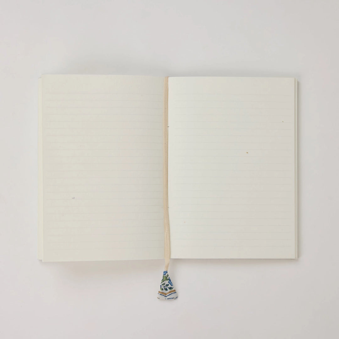 Block Printed Ruled Notebook (A5) - Trellis Indigo