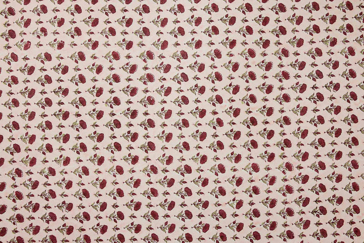 Hand Block Printed Gift Wrap Sheets - Ditsy Floral Scarlet (Roll)