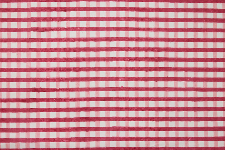 Block Printed Wrapping Paper Sheets - Gingham Christmas Pudding (Roll)