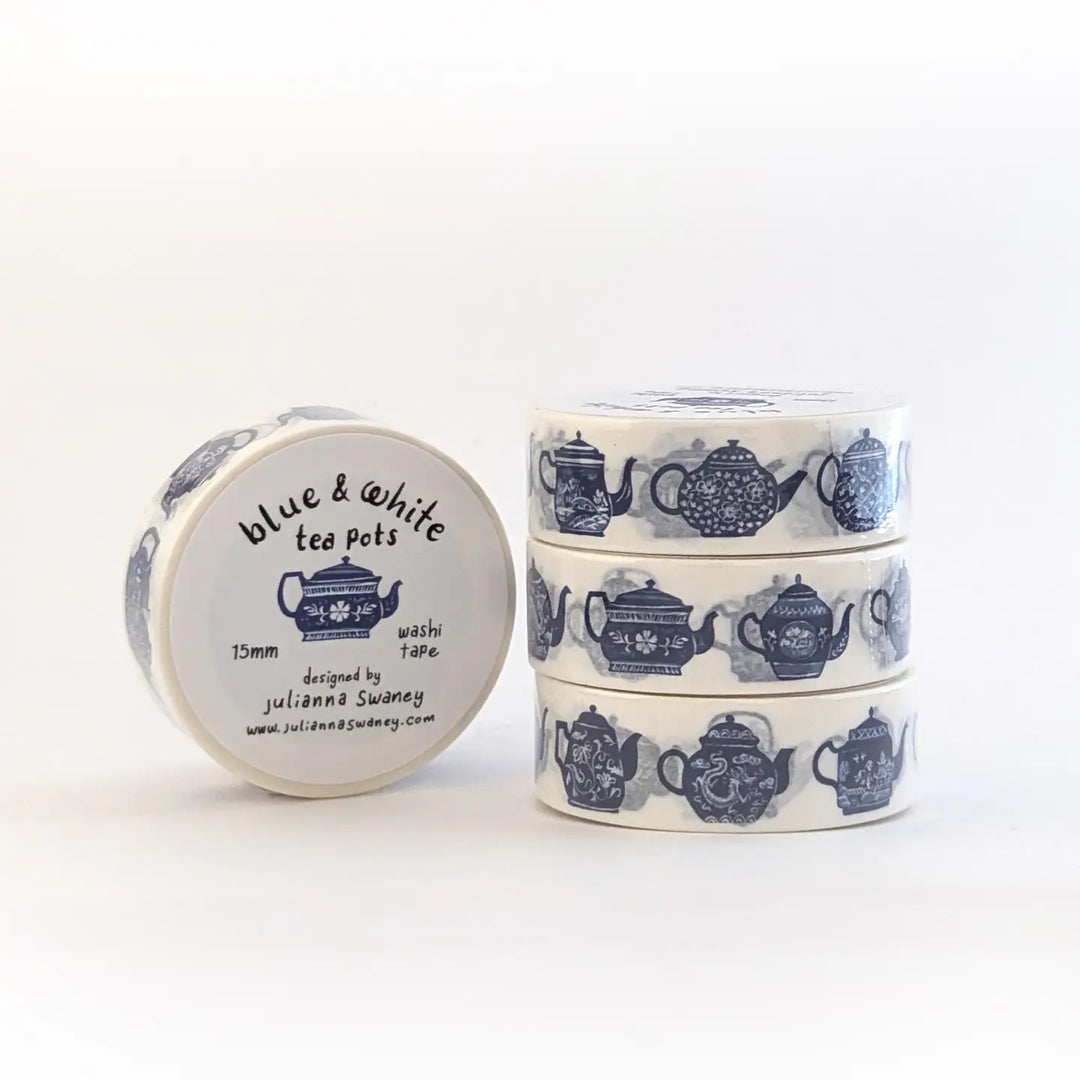 Blue & White Teapots Washi Tape