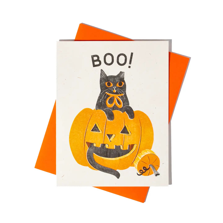 Boo! - Risograph Halloween Card