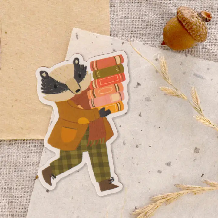 Bookish Badger Sticker