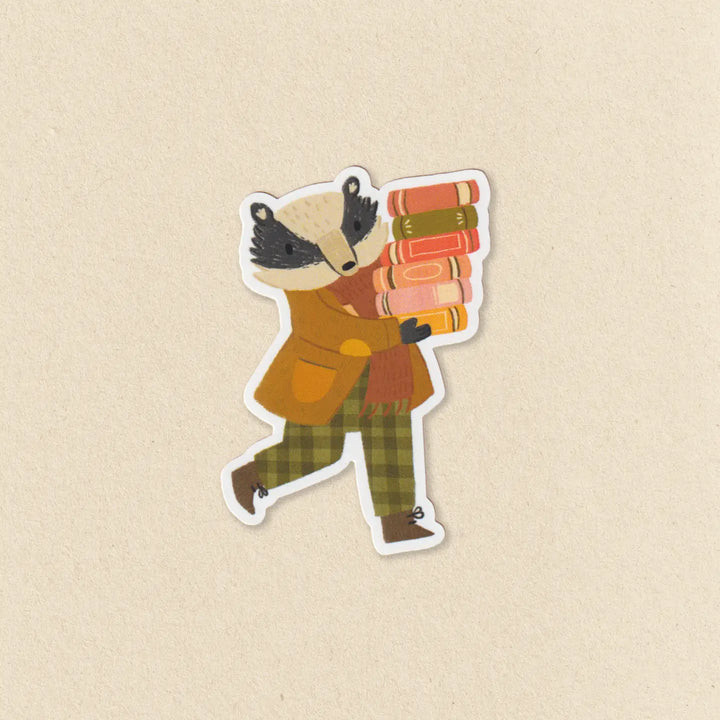 Bookish Badger Sticker