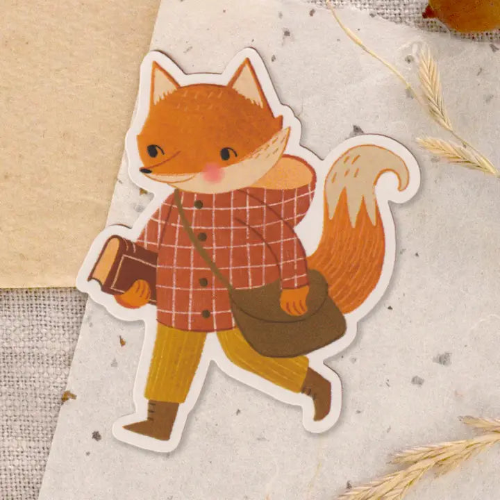 Bookish Fox Sticker