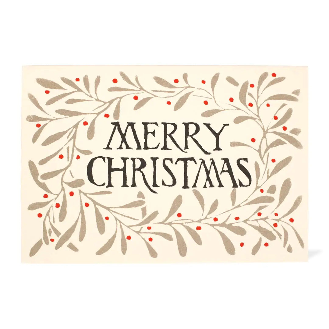 Merry Christmas Grey Wreath Card