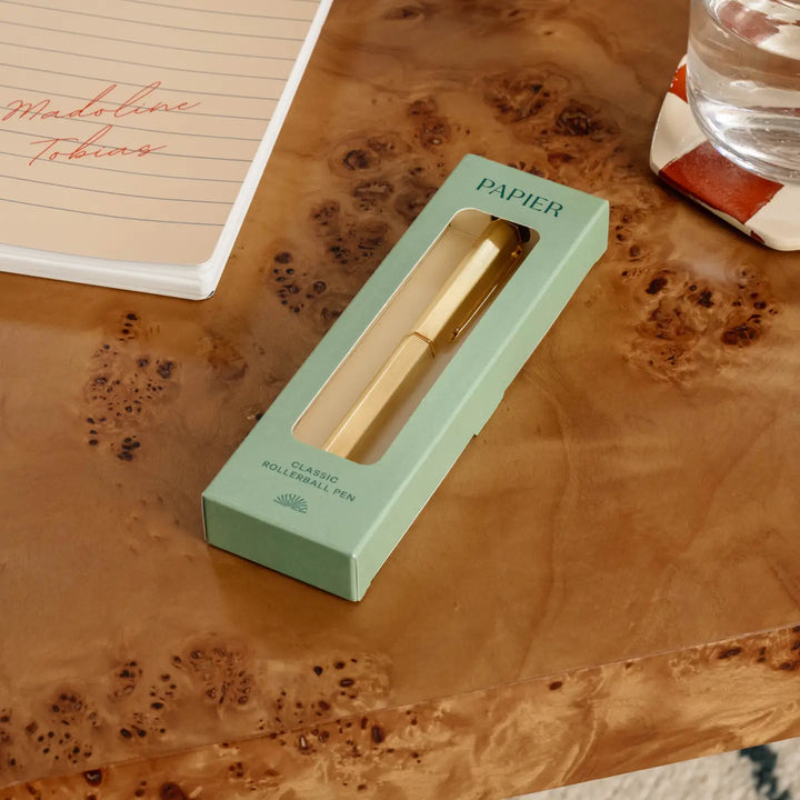 Classic Rollerball Pen with Pen Clip - Gold