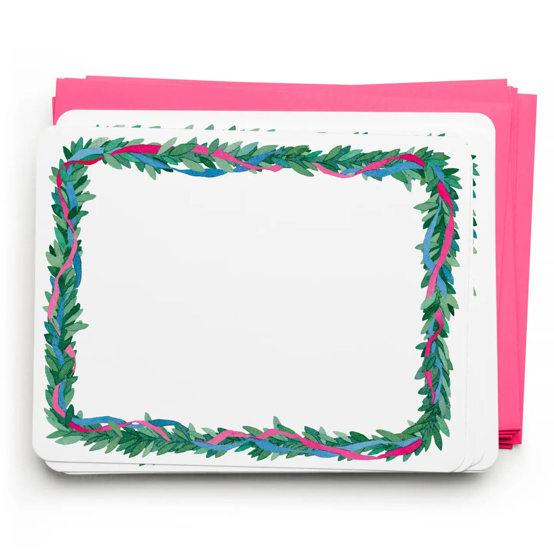 Colorful Wreath Flat Notes (Set of 8)