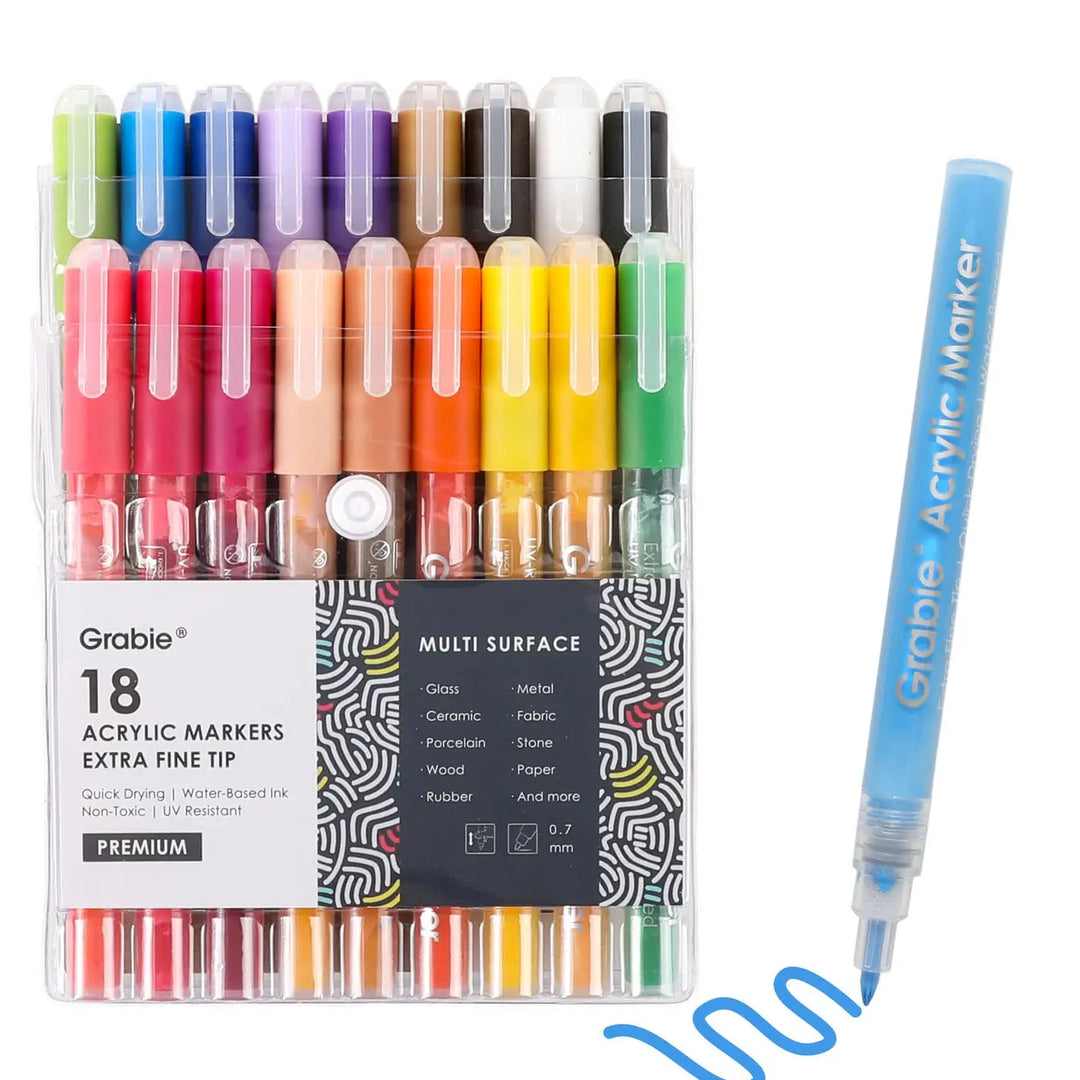 Extra Fine Tip Acrylic Paint Marker Set of 18