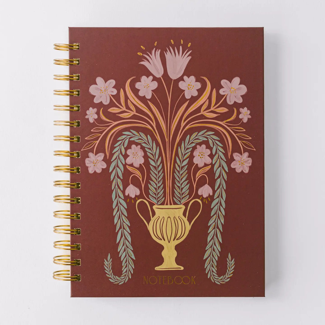 Floral Greek Vase Spiral Notebook