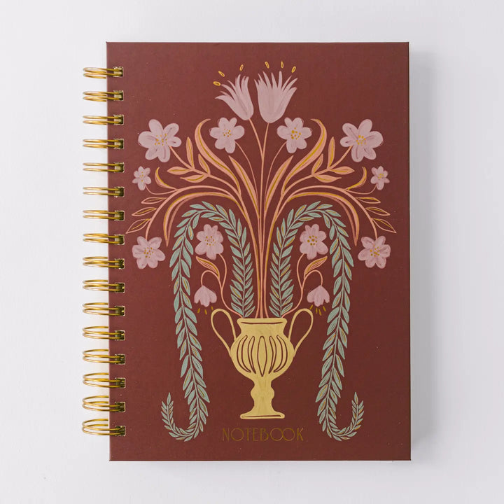 Floral Greek Vase Spiral Notebook