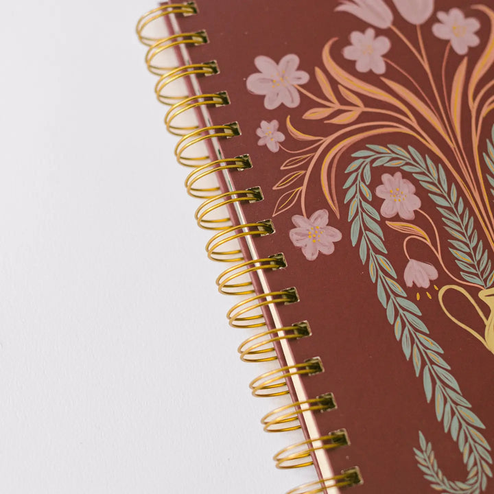 Floral Greek Vase Spiral Notebook