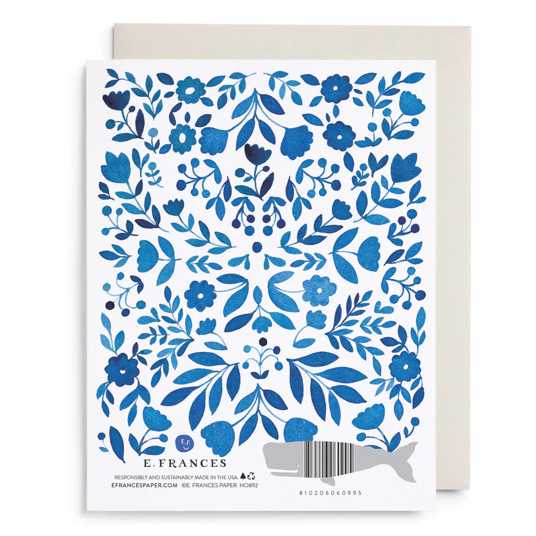 Floral Menorah Hanukkah Greeting Card