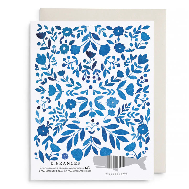 Floral Menorah Hanukkah Greeting Card