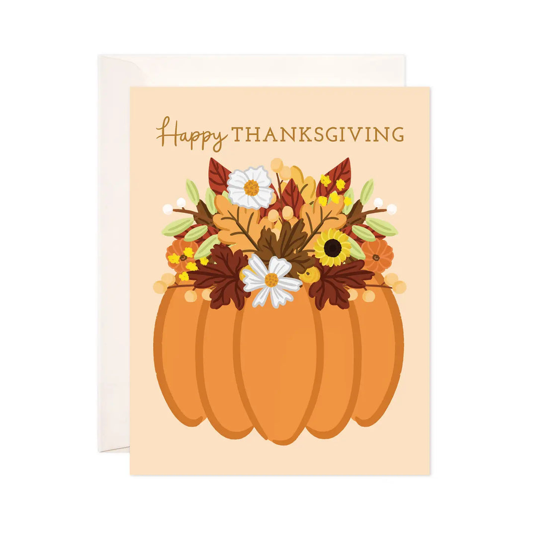Floral Pumpkin Thanksgiving Card