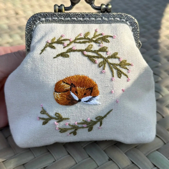 Fox Embroidered Coin Purse