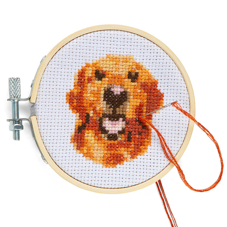 Mini Cross Stitch Embroidery Kit - Dog