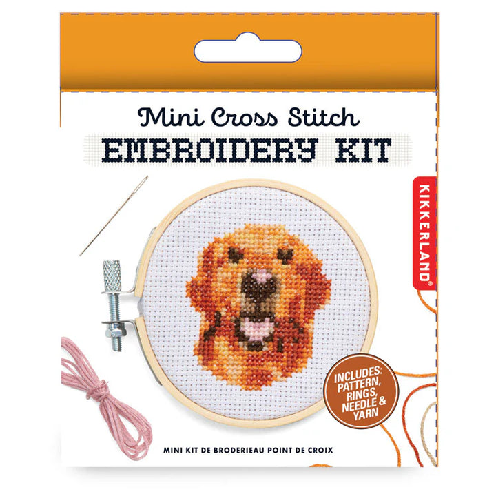 Mini Cross Stitch Embroidery Kit - Dog