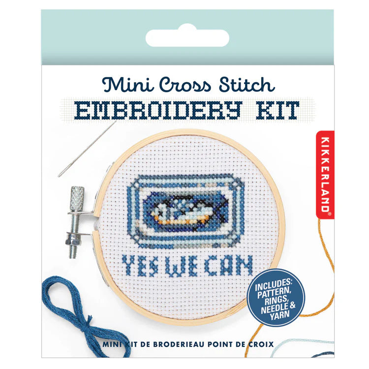 Mini Cross Stitch Embroidery Kit - Sardine