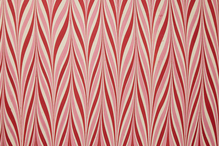 Hand Marbled Gift Wrap Sheets - Candy Stripes Berry Tinsel (Roll)