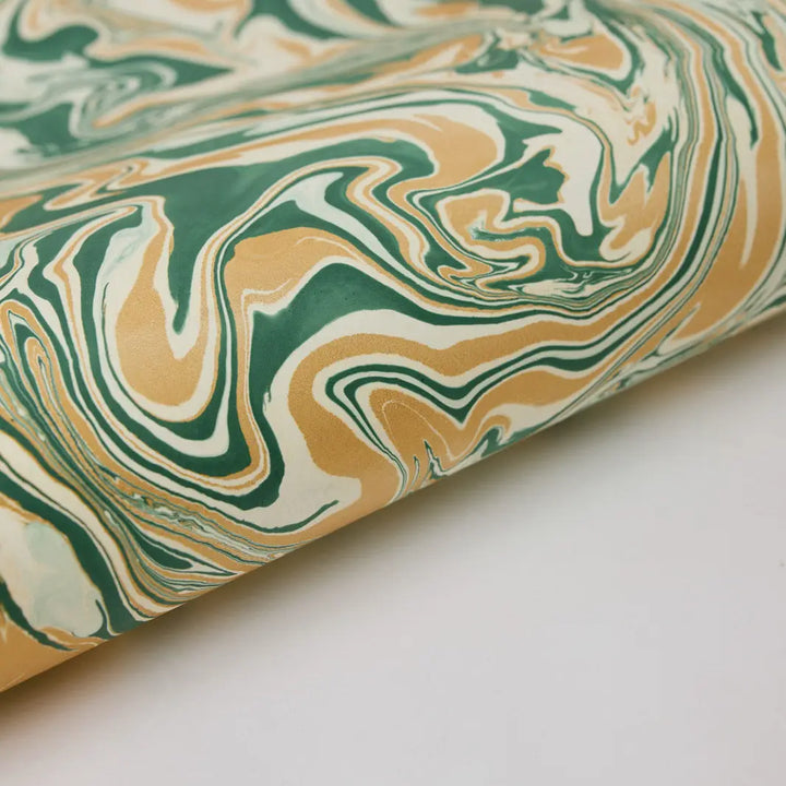 Hand Block Printed Gift Wrap Sheets - Free Spirit Conifer (Roll of 3)