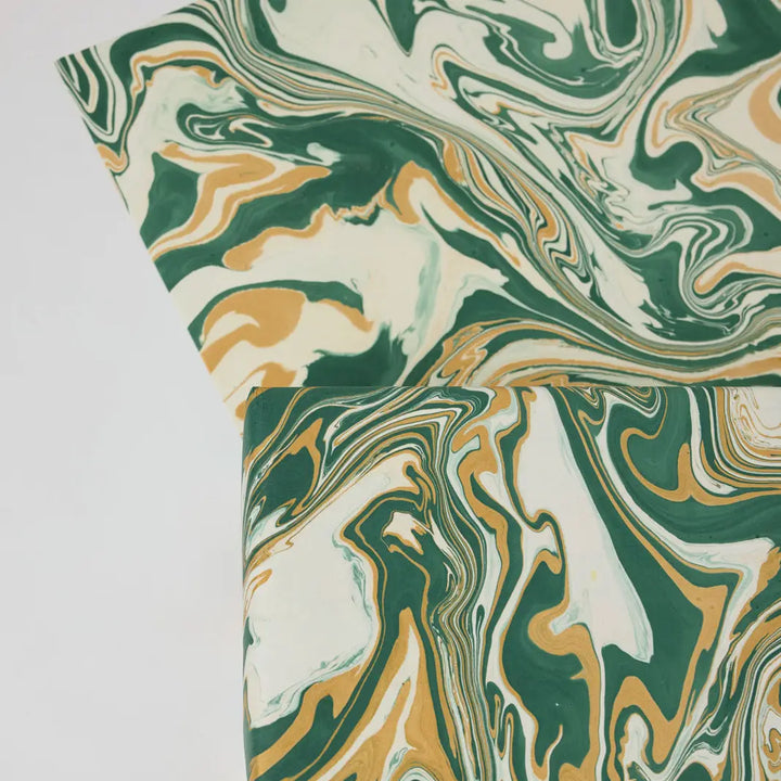 Hand Block Printed Gift Wrap Sheets - Free Spirit Conifer (Roll of 3)
