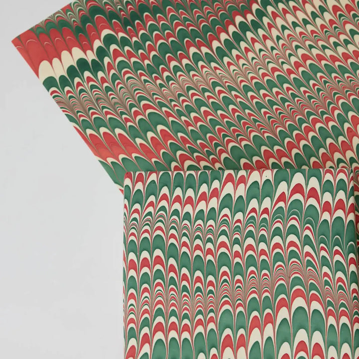 Hand Marbled Gift Wrap Sheets - Scallops Jolly (Roll)