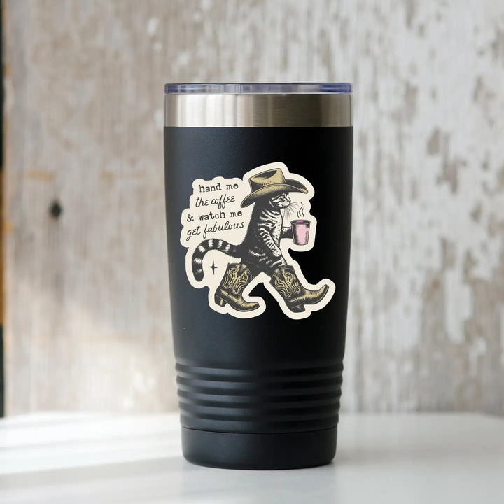 Hand Me Coffee Get Fabulous Sticker