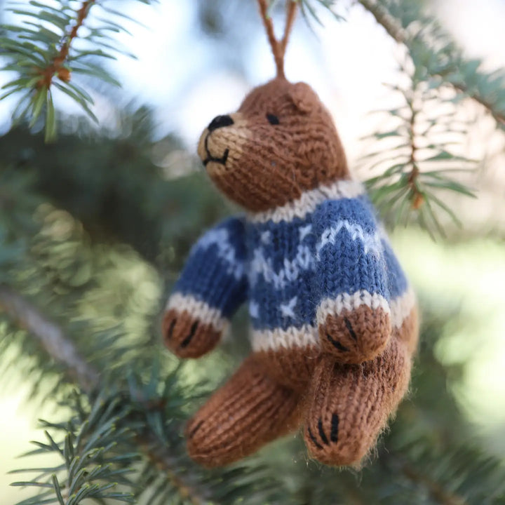 Brown Bear Holiday Sweater Ornament