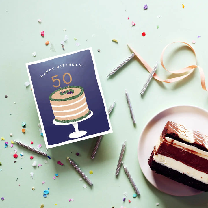 50th Birthday Cake Card