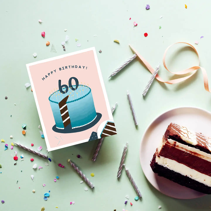 60th Birthday Cake Card