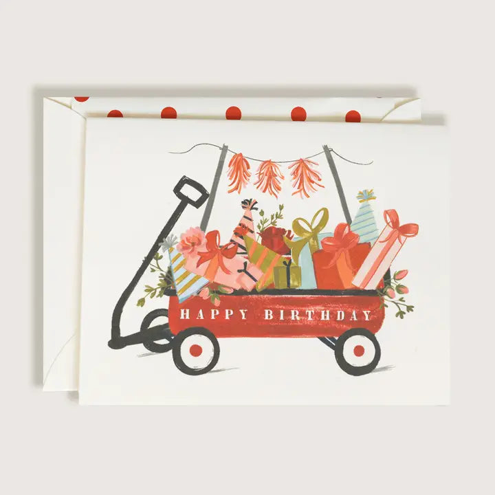 Red Wagon Birthday Card