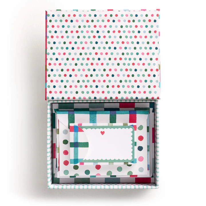 Happy Plaid Stationery Gift Box Set, 24 Pieces