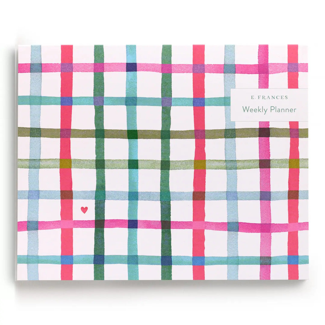 Happy Plaid Weekly Planner Notepad, 52-Week Tear-Off