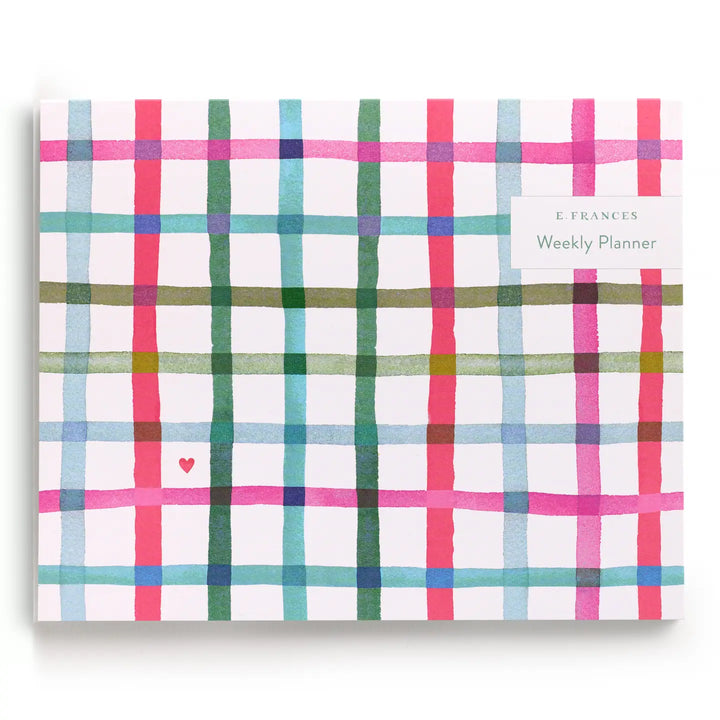 Happy Plaid Weekly Planner Notepad, 52-Week Tear-Off