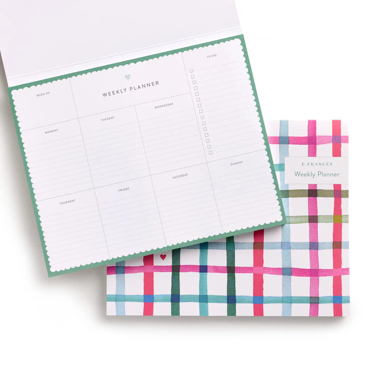 Happy Plaid Weekly Planner Notepad, 52-Week Tear-Off