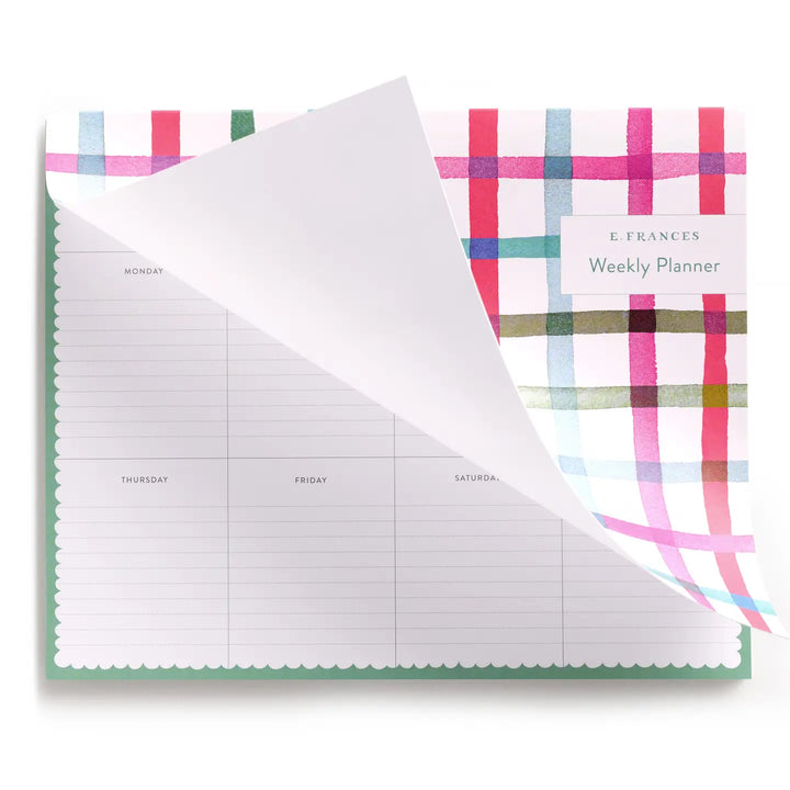 Happy Plaid Weekly Planner Notepad, 52-Week Tear-Off