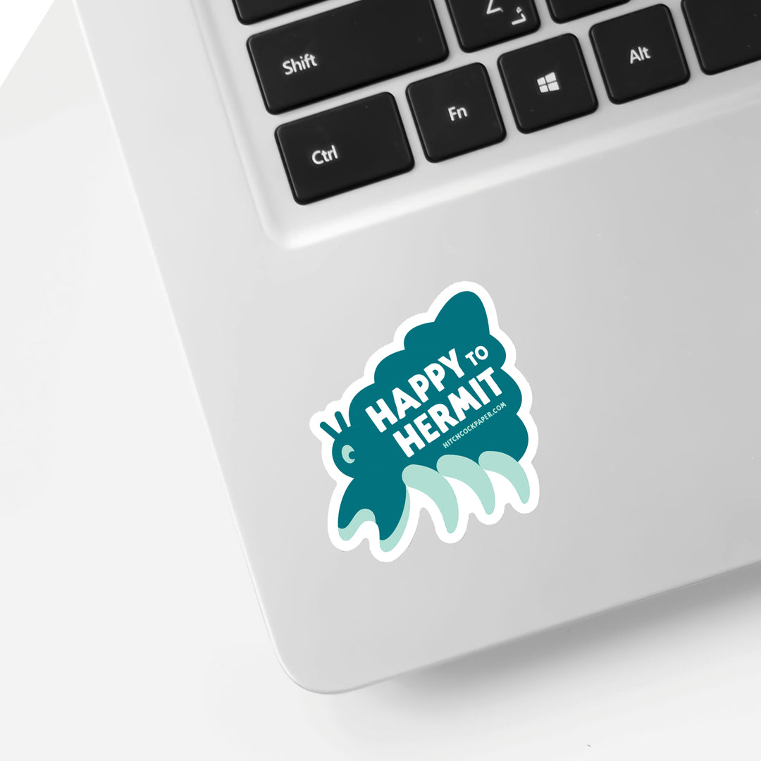 Happy to Hermit Sticker