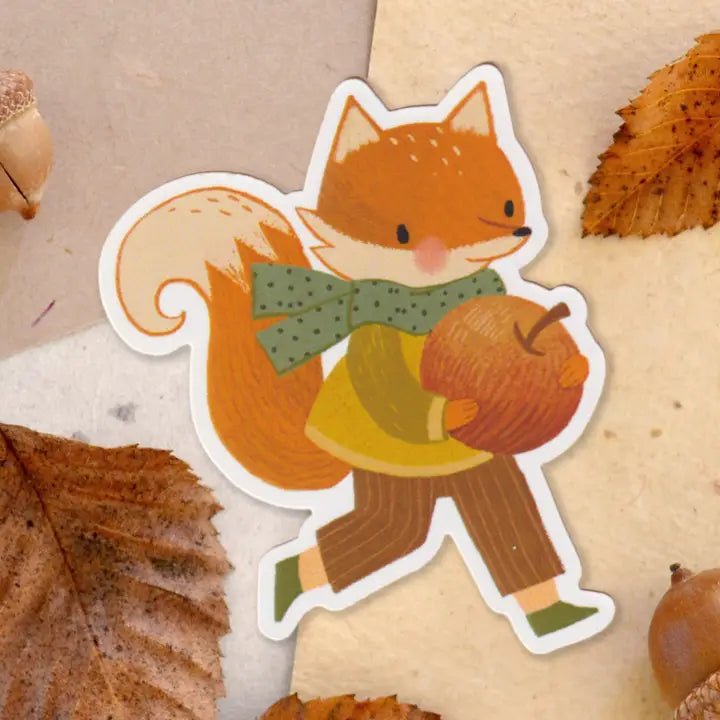 Harvest Fox & Apple Sticker