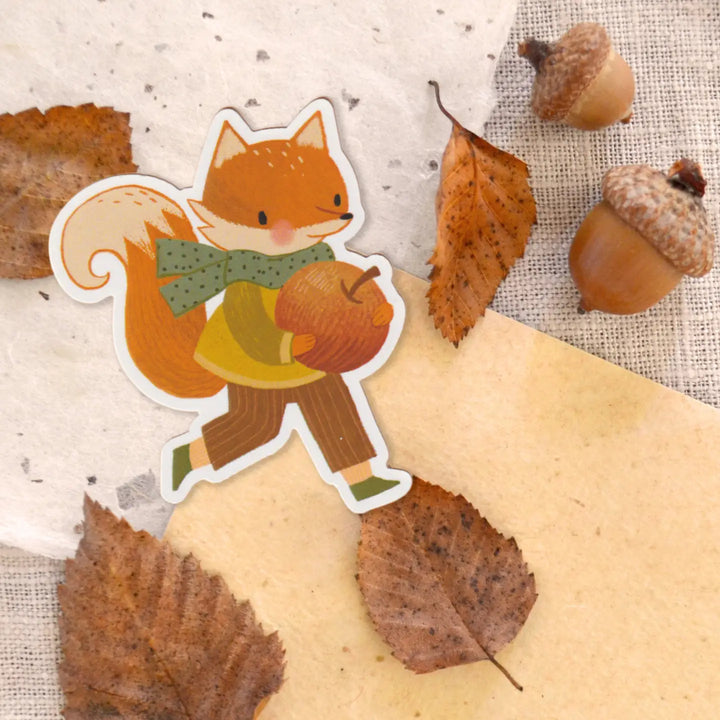 Harvest Fox & Apple Sticker