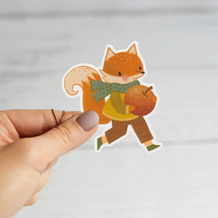 Harvest Fox & Apple Sticker